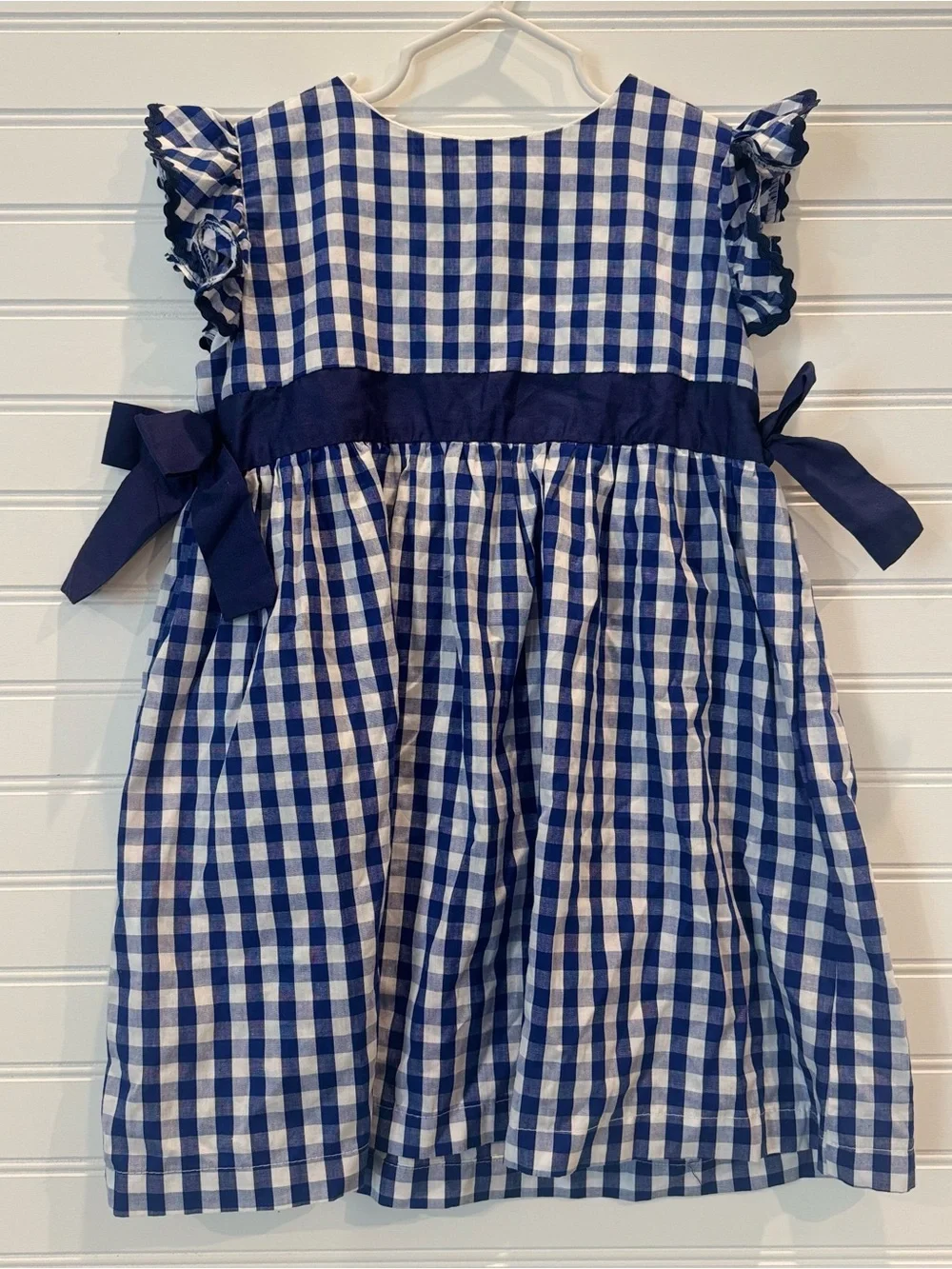 Lil Cactus Girls Royal Blue and White Gingham A-Line Dress Size 4T